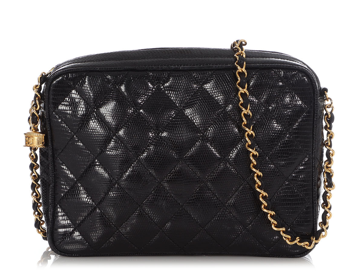 Chanel Black Lizard Mini Rectangle Classic Single Flap Aged Gold Hardware,  2018 Available For Immediate Sale At Sotheby's