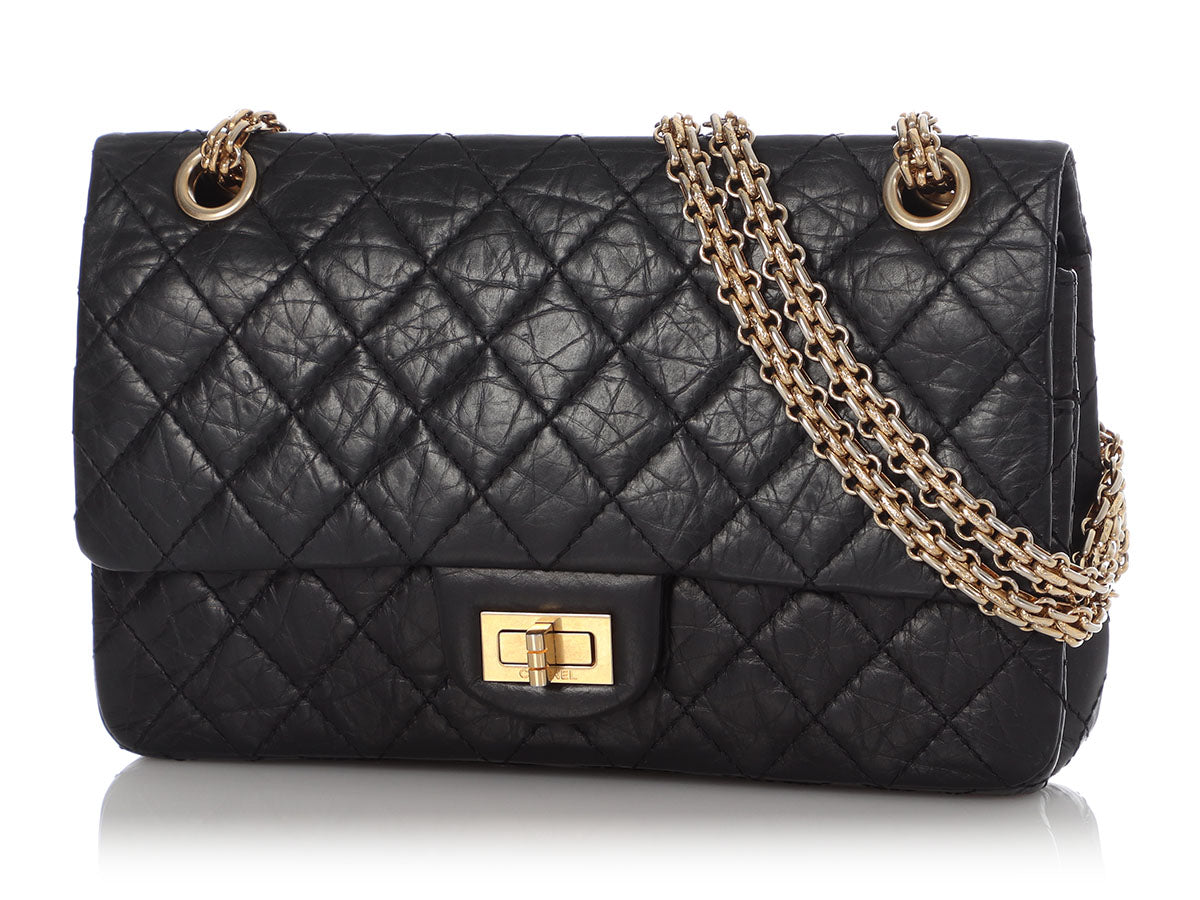 Chanel Black Quilted Caviar Small Classic Double Flap Gold Hardware, 2004 (Very Good), Womens Handbag