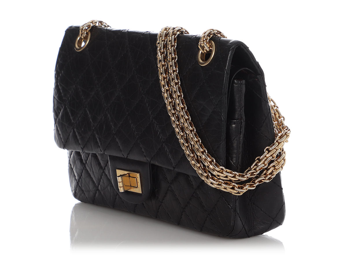 Chanel So Black Quilted Calfskin 2.55 Large Reissue 226 Double Flap  Ruthenium Hardware, 2019 Available For Immediate Sale At Sotheby's