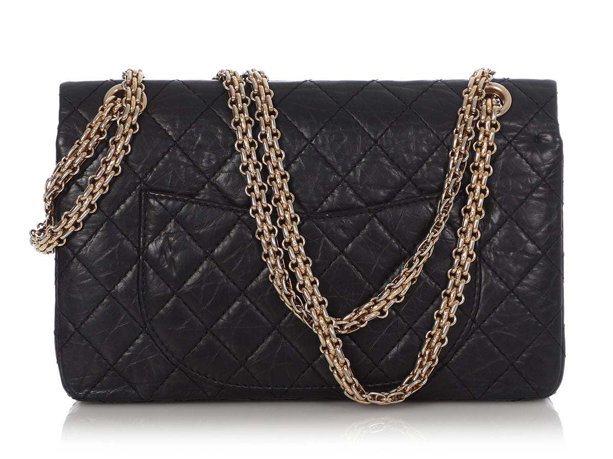 Chanel Black Quilted Aged Calfskin 225 Lucky Charms Reissue 2.55