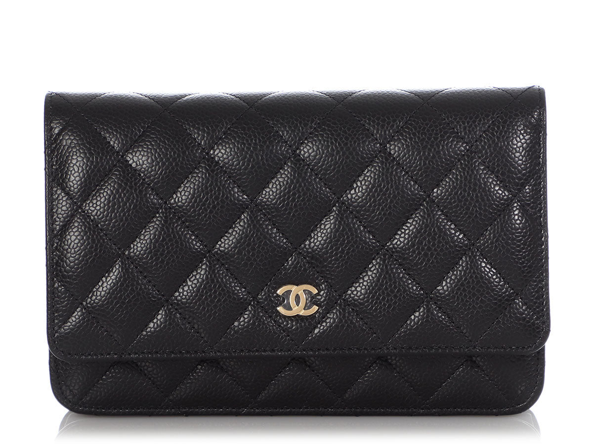 Authentic Chanel Black Caviar Leather Timeless Large Half Moon Flap Bag