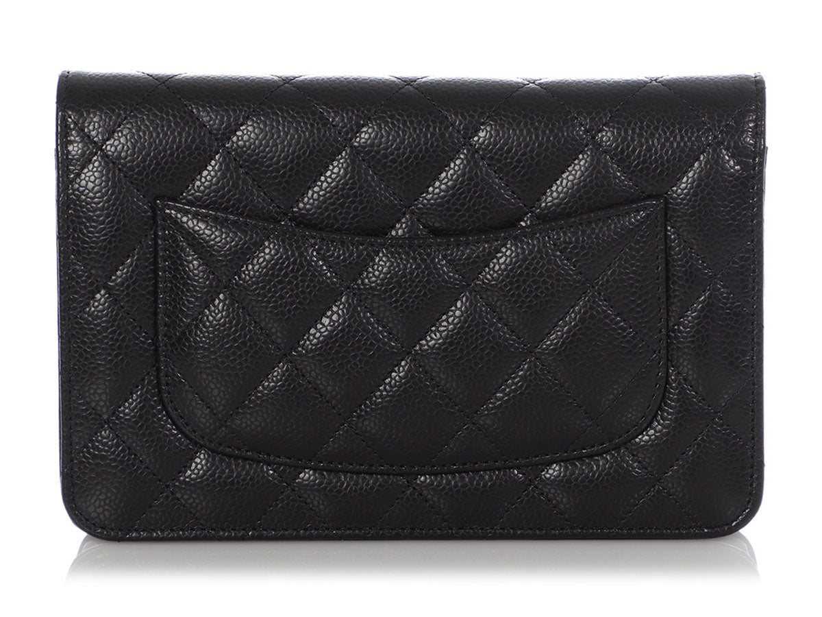 CHANEL Caviar Quilted My Everything Wallet On Chain WOC Black