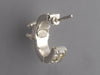Chanel Logo Crystal Hoop Pierced Earrings