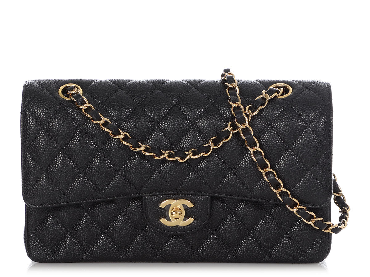 Chanel Medium/Large Beige Quilted Caviar Classic Double Flap by Ann's Fabulous Finds
