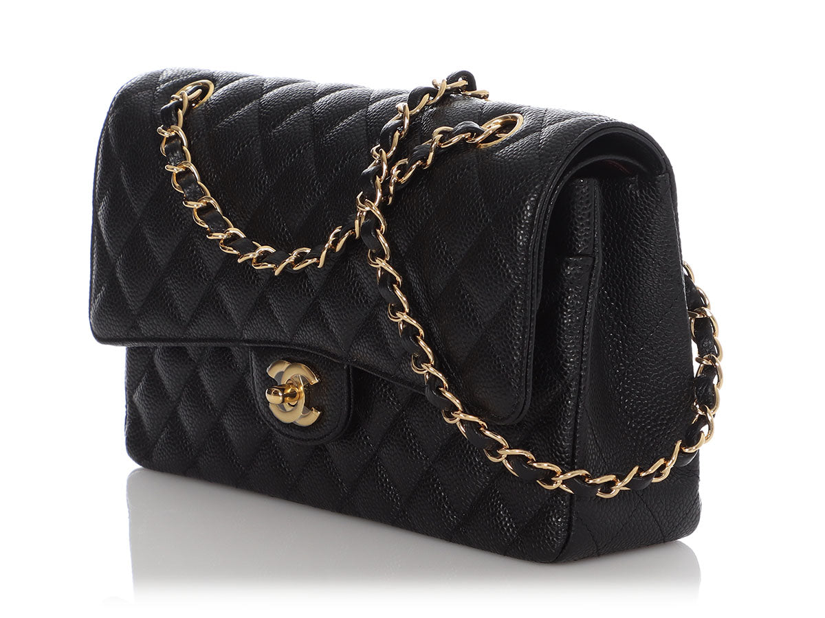 CHANEL Caviar Quilted Medium Double Flap Black 216005