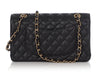 Chanel Medium/Large Black Quilted Caviar Classic Double Flap