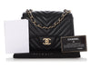 Chanel Mini Black Chevron-Quilted Lambskin Classic