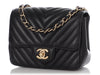 Chanel Mini Black Chevron-Quilted Lambskin Classic