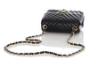 Chanel Mini Black Chevron-Quilted Lambskin Classic