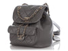 Chanel Gray Part-Quilted Lambskin Mini Duma Backpack