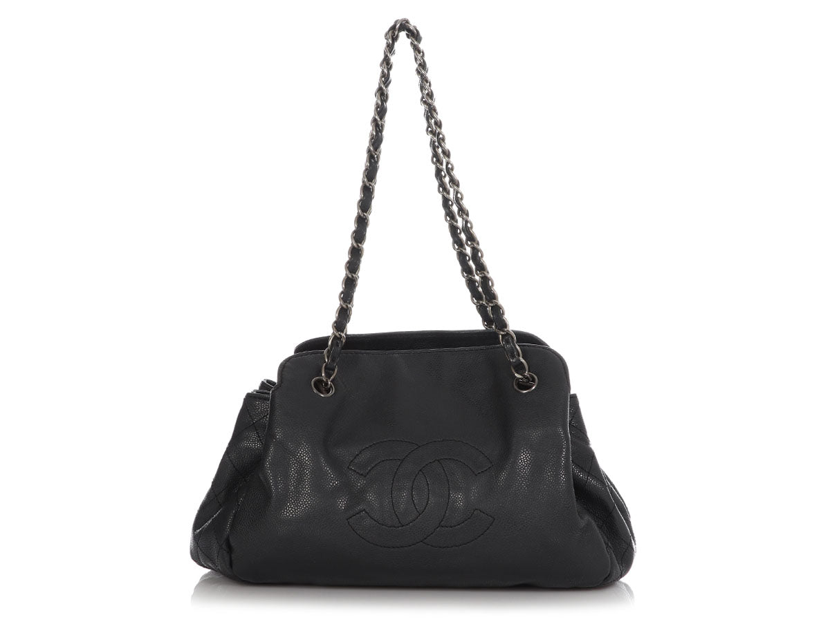 Chanel Black Part-Quilted Caviar Shoulder Bag by Ann's Fabulous Finds