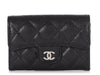 Chanel Black Quilted Caviar Flap Card Holder