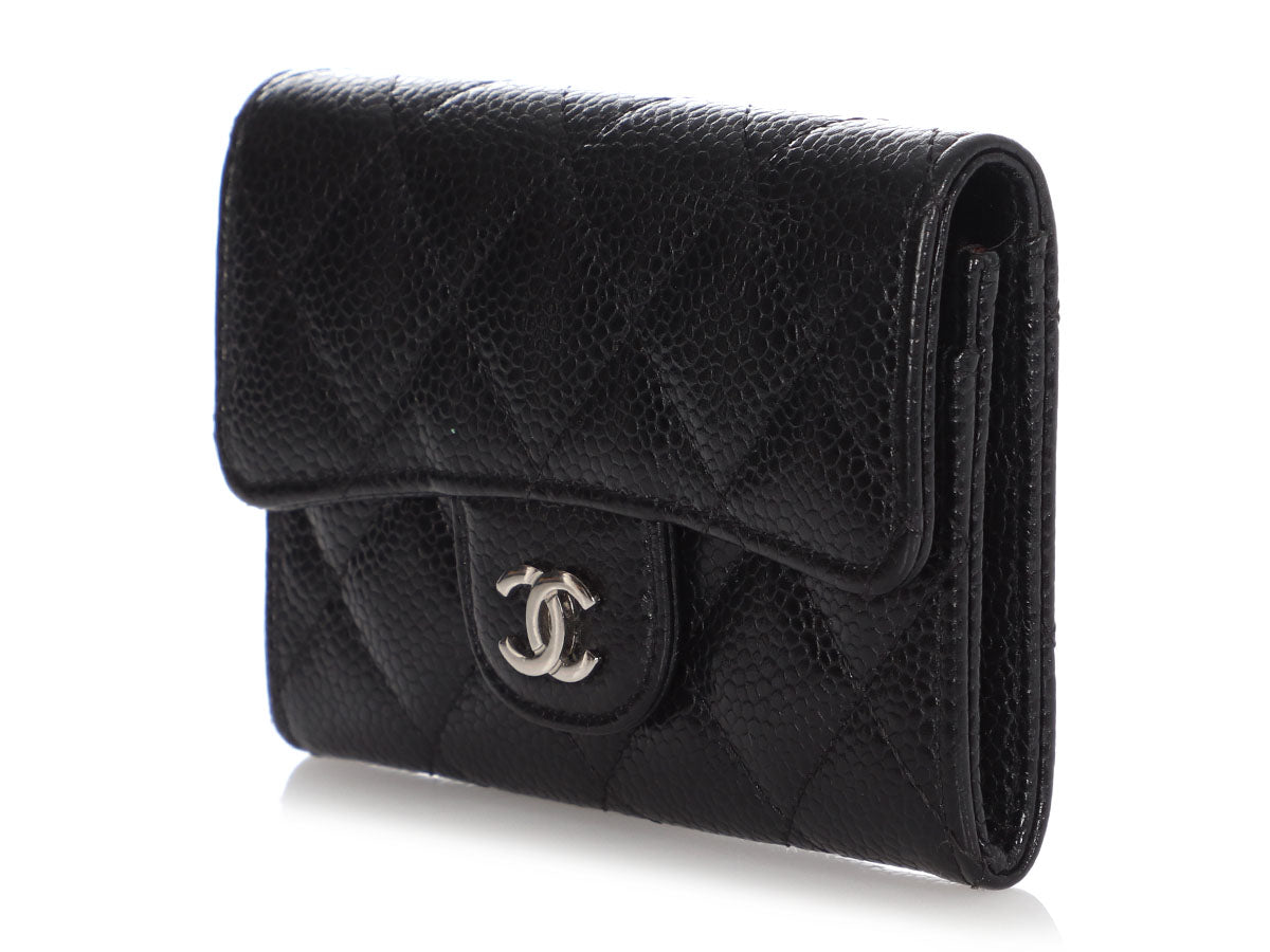 🖤Chanel Caviar Quilted Flap Card Holder Black