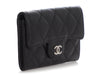 Chanel Black Quilted Caviar Flap Card Holder