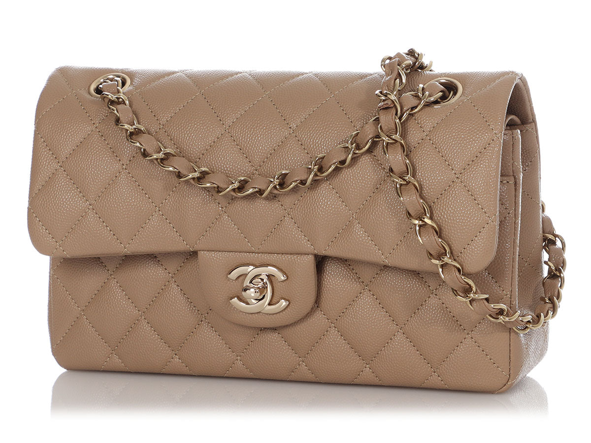 Chanel Caviar Quilted M/L Medium Double Flap Beige Clair Gold Hardware –  Coco Approved Studio