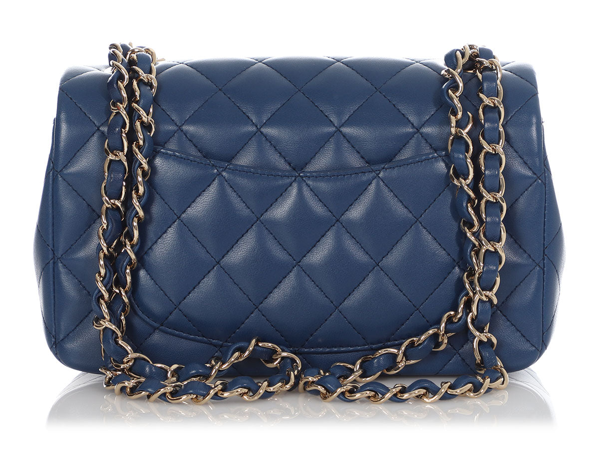 CHANEL Vintage 2.55 Navy Double Flap Small Classic Handbag Lambskin Circa  1989 - Chelsea Vintage Couture