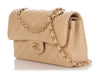 Chanel Small Beige Claire Quilted Caviar Classic Double Flap