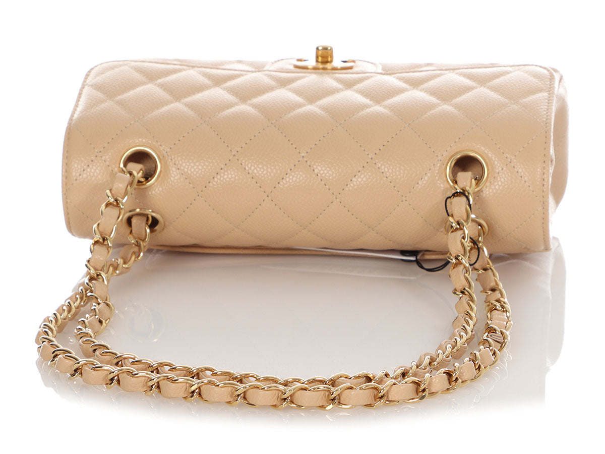 Chanel Classic Double Flap Medium Lambskin RARE Beige Clair For Sale at  1stDibs