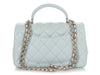 Chanel Light Blue Quilted Lambskin Mini Top Handle Bag