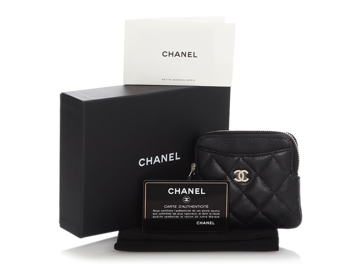 Chanel Black Quilted Caviar Zipped Coin Purse by Ann's Fabulous Finds
