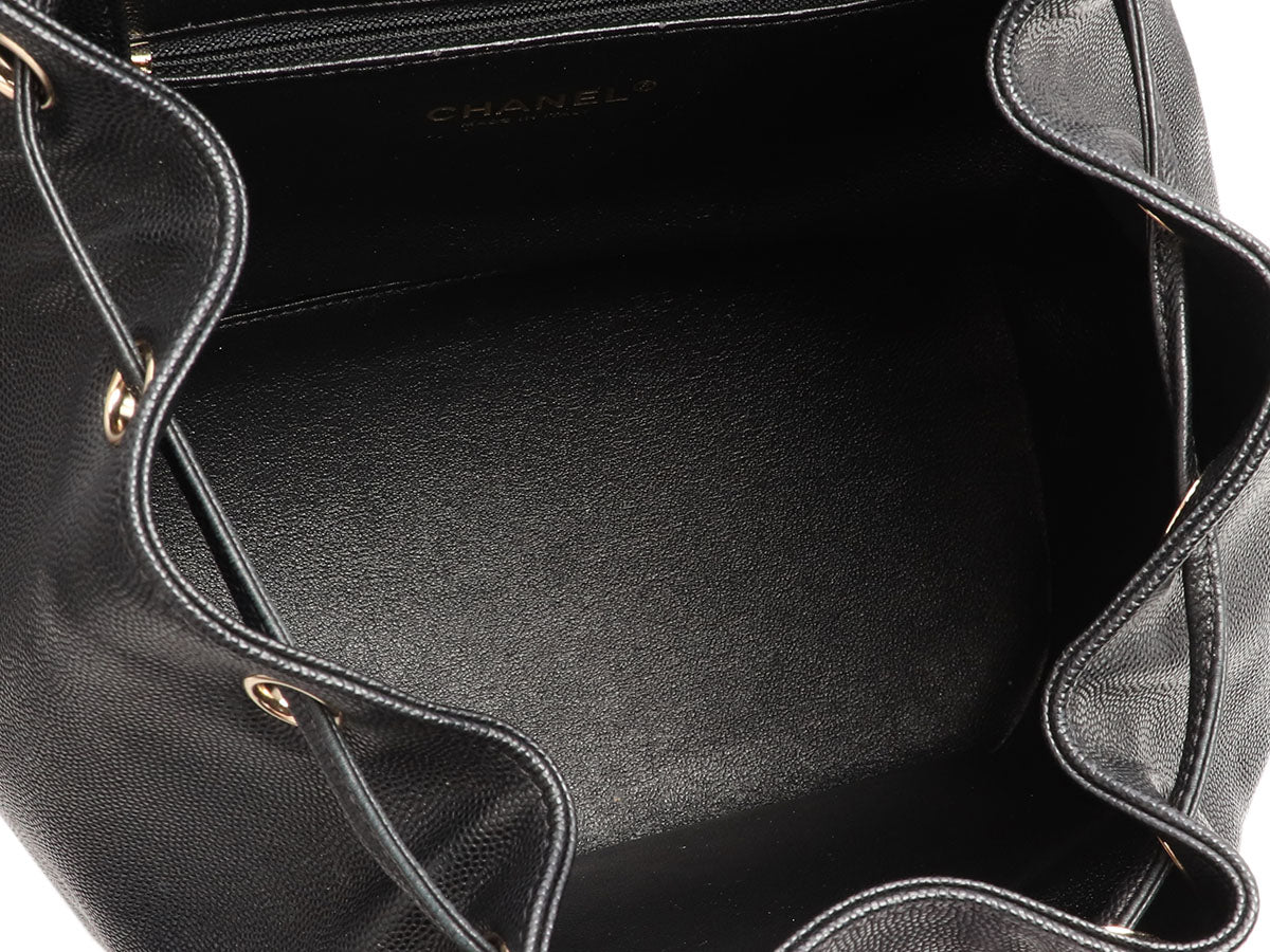Chanel Business Affinity Drawstring Bucket Bag Black Caviar Gold