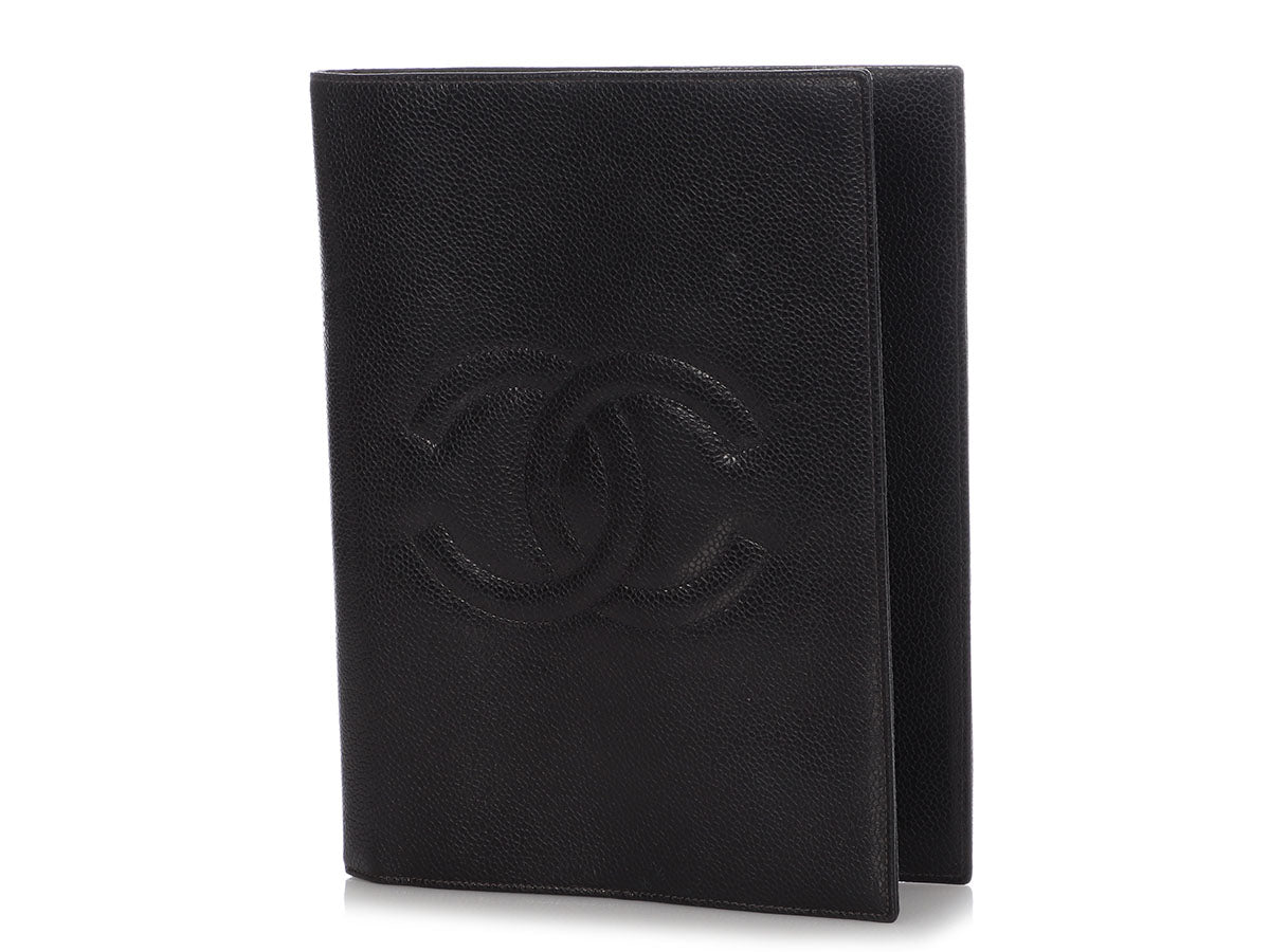 CHANEL Authentic Caviar Skin Technical Notebook Cover Black