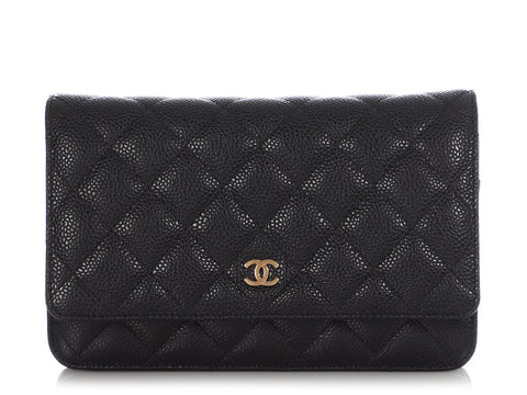 CHANEL Caviar Quilted Wallet on Chain WOC Burgundy 265698