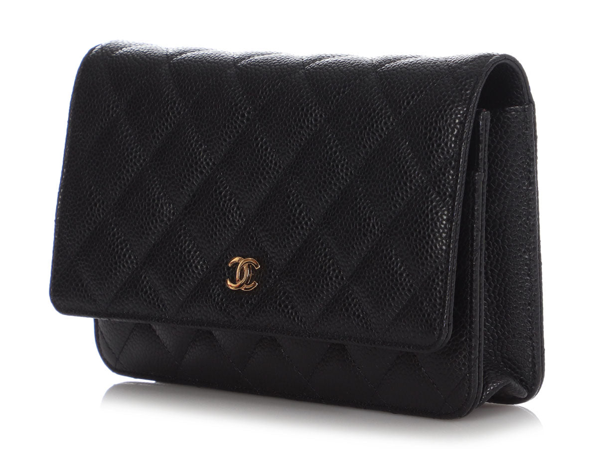 Chanel Caviar Quilted Wallet On Chain WOC Black - LVLENKA Luxury Consignment