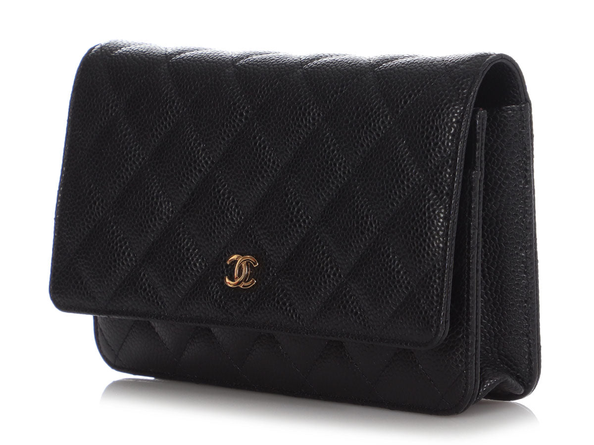 Chanel Caviar Quilted Wallet On Chain WOC Black