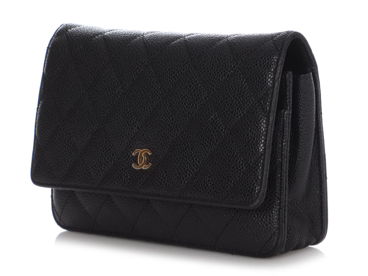 CHANEL Caviar Quilted Wallet on Chain WOC Black 1280685