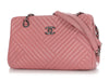 Chanel Pink Chevron-Quilted Calfskin Shoulder Bag