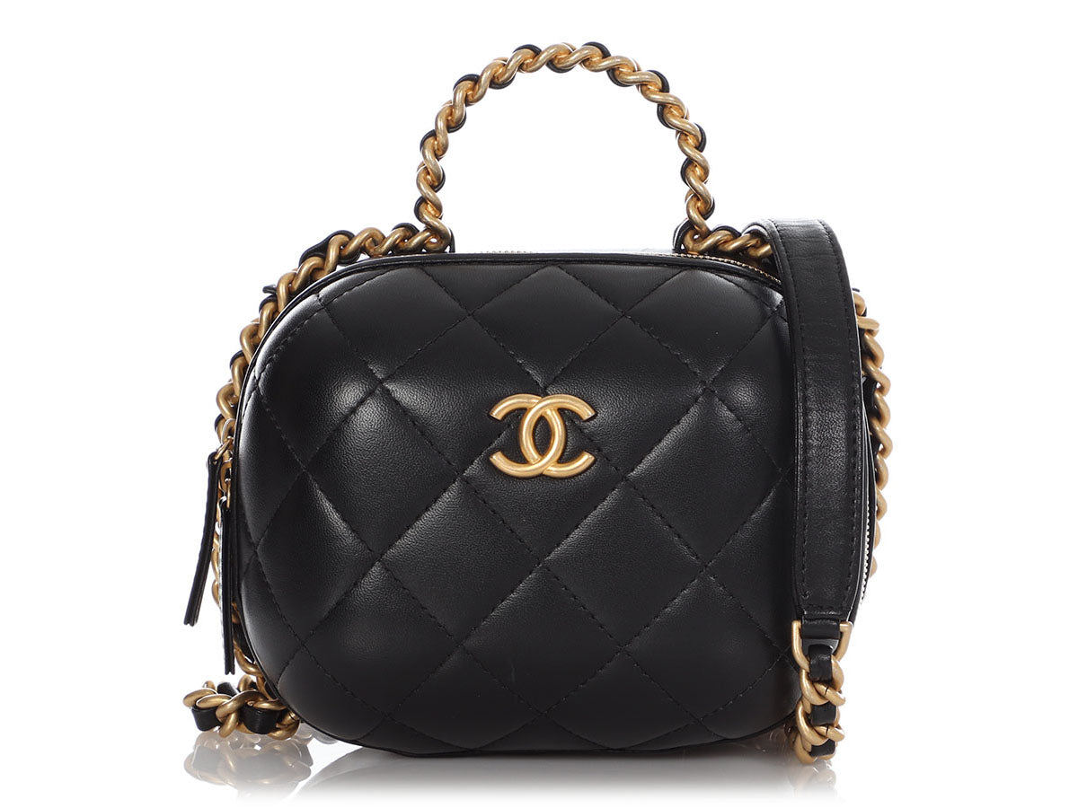 Chanel Vanity Case Shoulder Bag Light Blue Mini