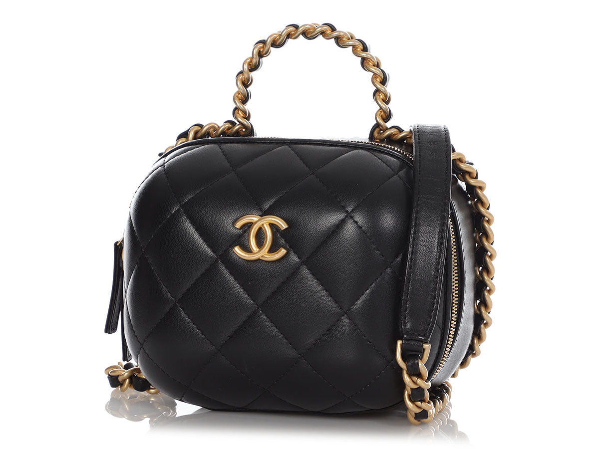 Chanel Small Black Quilted Lambskin Vanity Case by Ann's Fabulous Finds