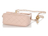 Chanel Light Pink/Beige Quilted Lambskin Mini Pearl Crush Classic