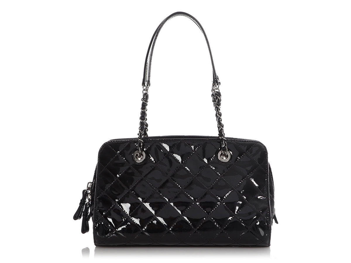 Chanel Black Quilted Soft Patent Shoulder Bag by Ann's Fabulous Finds