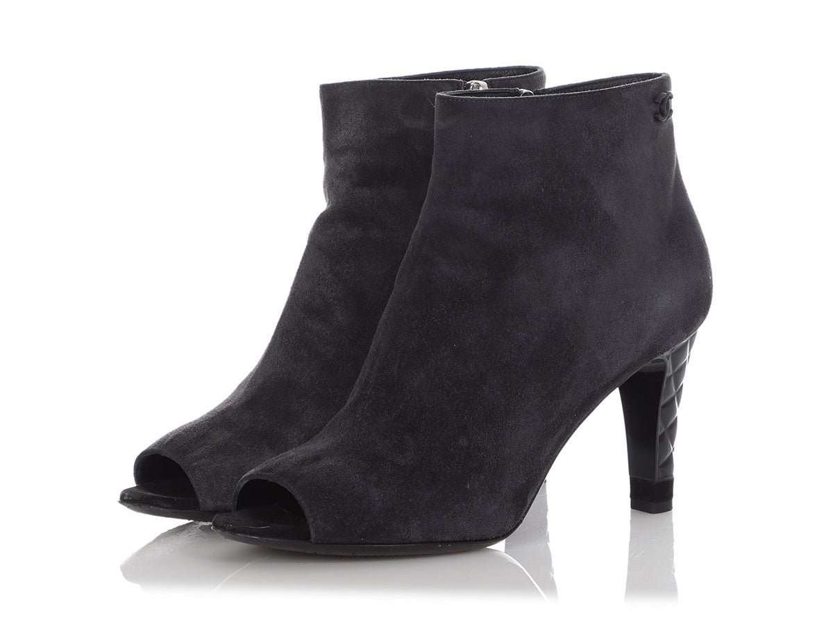 Gray peep discount toe booties