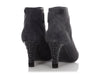 Chanel Gray Suede Peep-Toe Booties