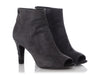 Chanel Gray Suede Peep-Toe Booties