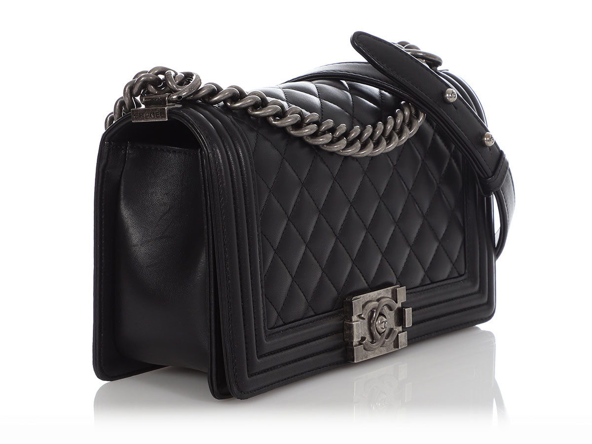Classic Style Genuine Leather Twist Lock Bag Quilted Elegant