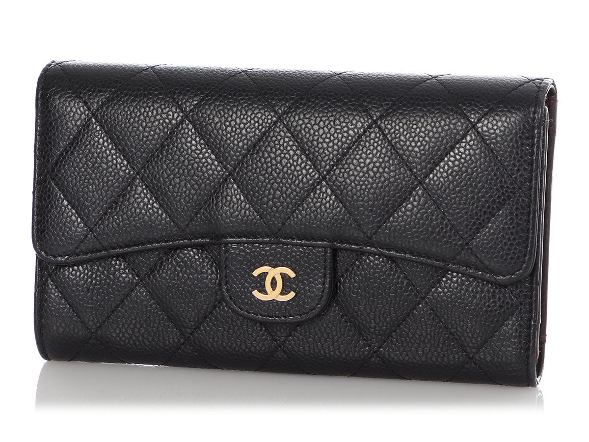 Chanel caviar trifold wallet Clearance