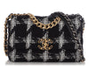 Chanel Medium Black and White Quilted Houndstooth Tweed 19 Flap