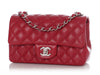 Chanel Mini Red Quilted Caviar Classic