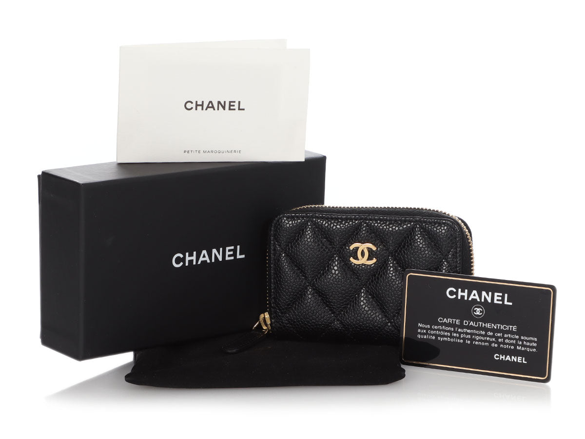 CHANEL, Bags, Chanel Caviar Quilted Enamel Casino Flap Card Holder Wallet