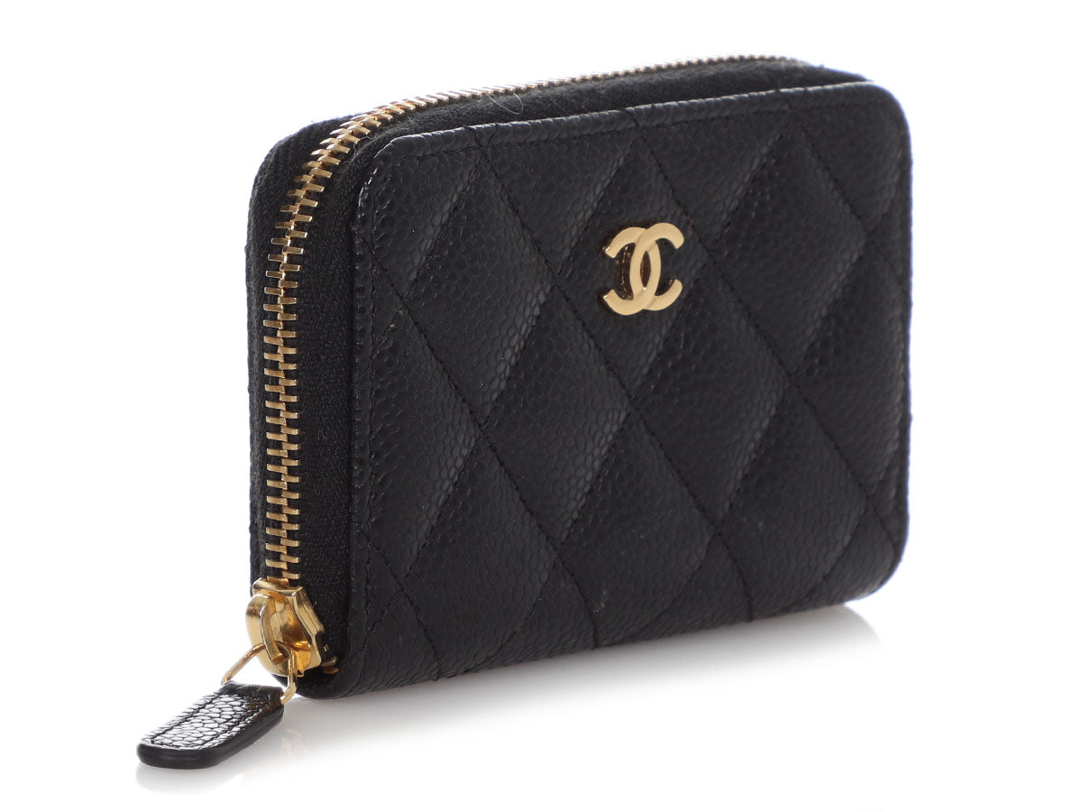CHANEL Caviar Quilted Money Clip Black 180907