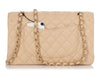 Chanel Medium/Large Beige Quilted Caviar Classic Double Flap