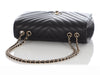 Chanel Small Black Chevron-Quilted Calfskin Statement Bag