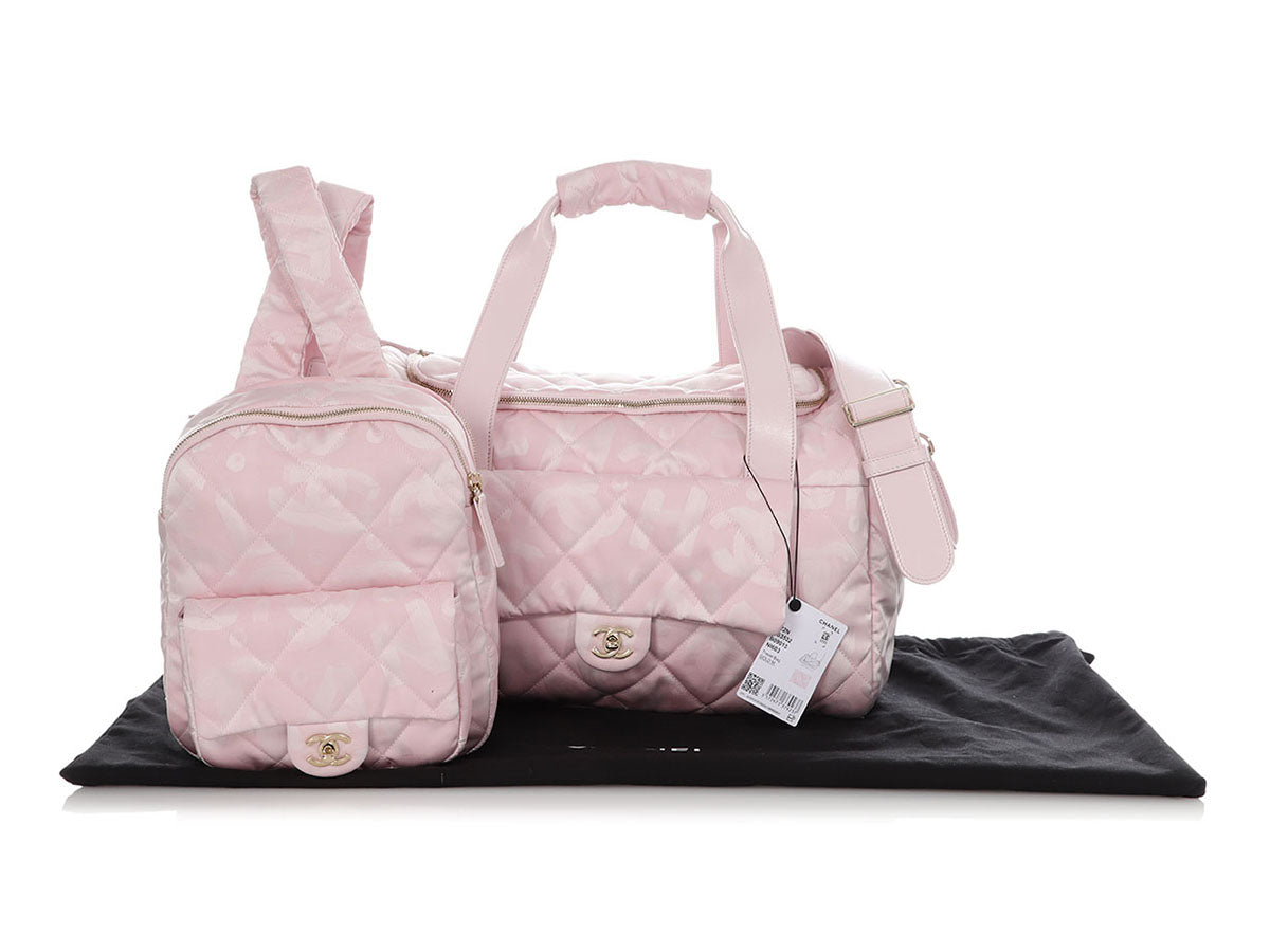 Chanel Pink Nylon Coco Neige Two-in-One Duffle/Backpack