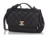 Chanel Medium Black Part-Quilted Caviar Business Affinity Flap