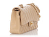 Chanel Medium/Large Beige Quilted Caviar Classic Double Flap