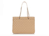 Chanel Large Light Beige Quilted Caviar Shopper